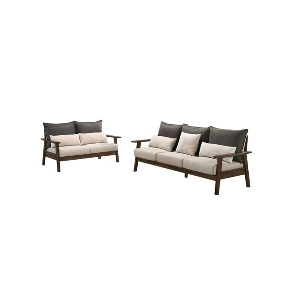 Furniture of America Balt Mid-century Beige 2-piece Sofa Set