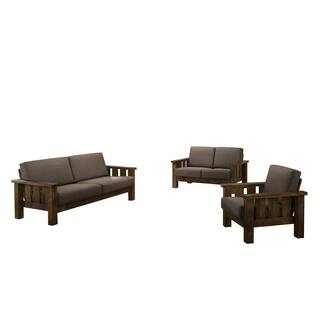 Arrowood Rustic Antique Oak 3-piece Living Room Set by FOA