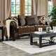 preview thumbnail 3 of 10, Furniture of America Pora Traditional Brown 2-piece Sofa Set