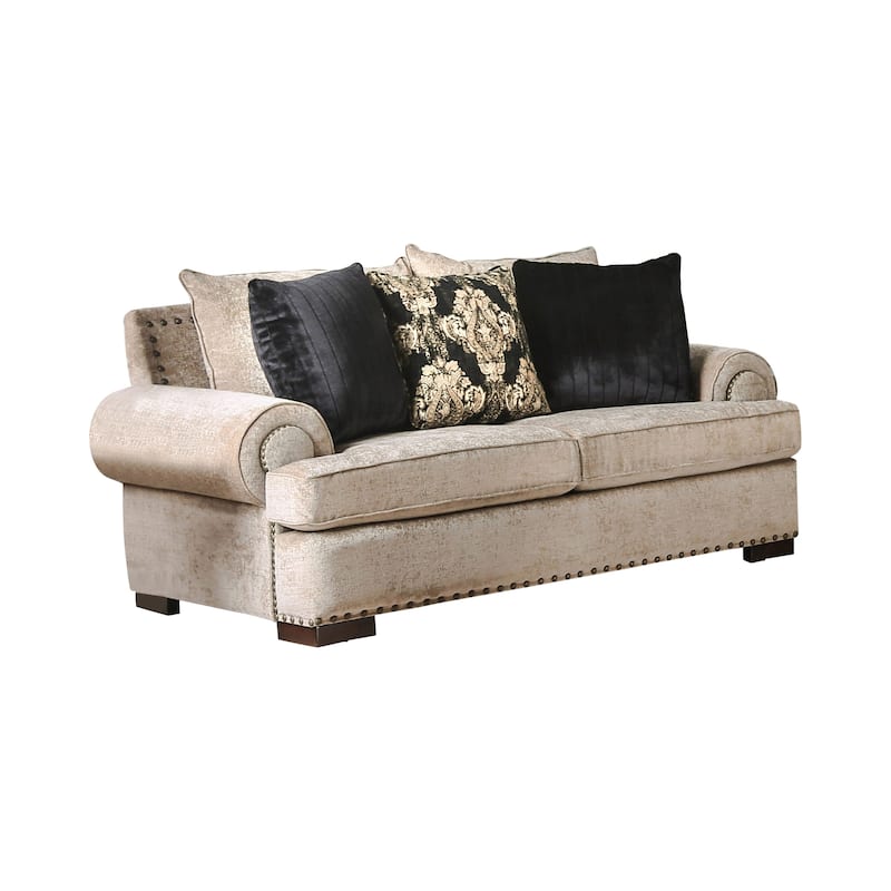 Furniture of America Jula Traditional Linen 2-piece Sofa Set