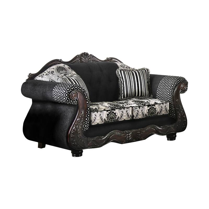 Lupa Traditional Chenille Tufted 2-Piece Sofa Set by Furniture of America