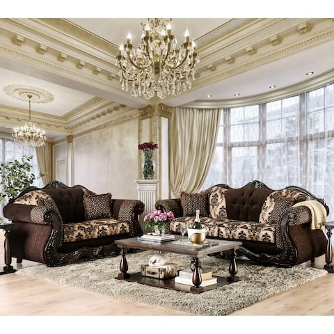 Furniture of America Lupa Traditional Chenille 2-piece Sofa Set