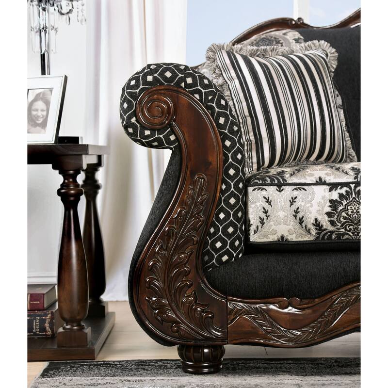 Lupa Traditional Chenille Tufted 2-Piece Sofa Set by Furniture of America