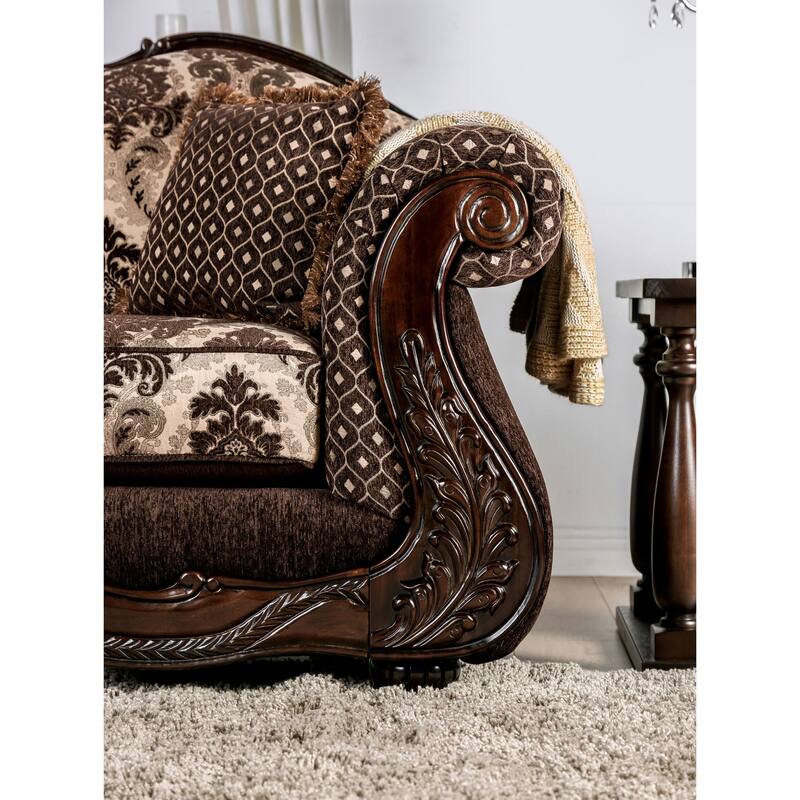 Lupa Traditional Chenille Tufted 2-Piece Sofa Set by Furniture of America