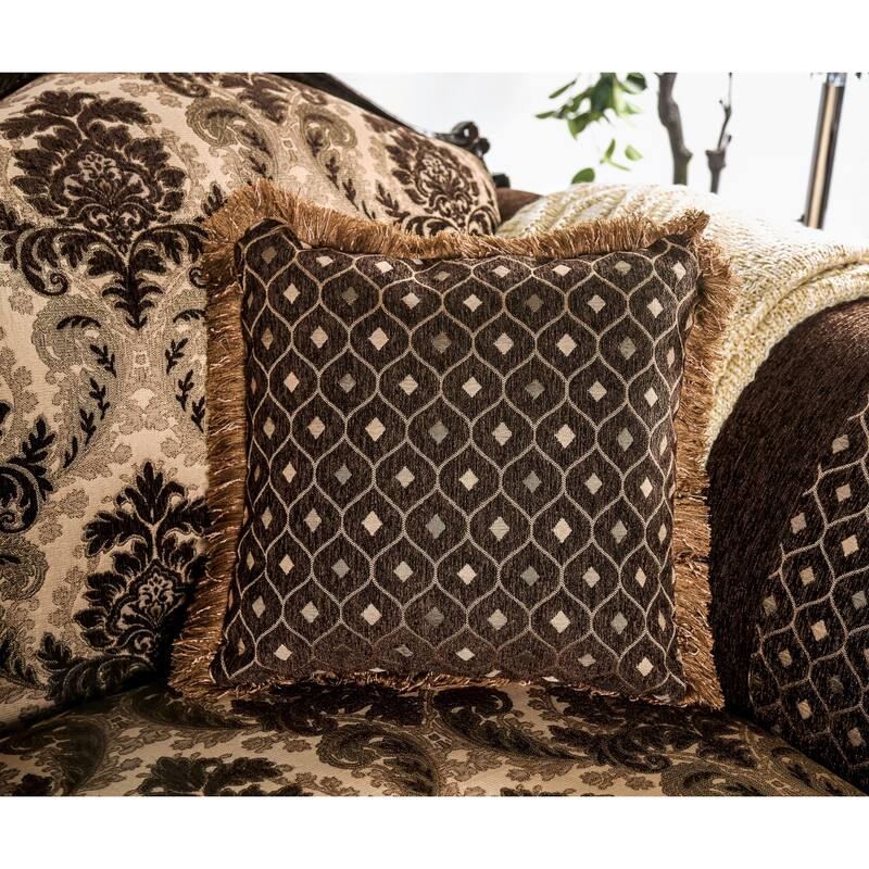Lupa Traditional Chenille Tufted 2-Piece Sofa Set by Furniture of America