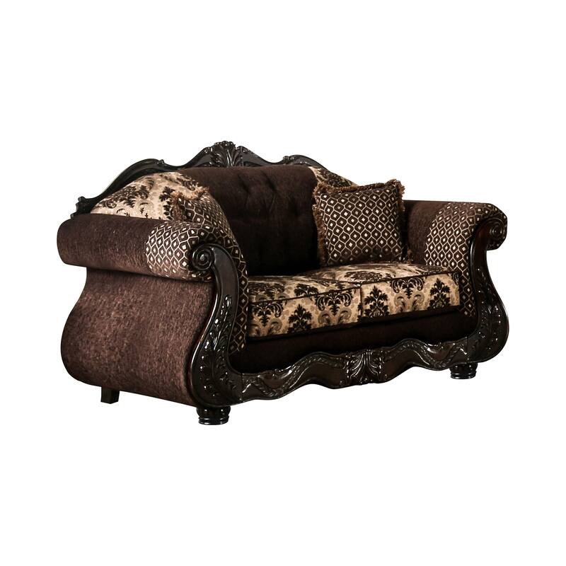 Lupa Traditional Chenille Tufted 2-Piece Sofa Set by Furniture of America