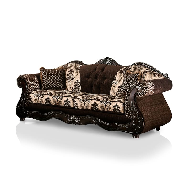 Lupa Traditional Chenille Tufted 2-Piece Sofa Set by Furniture of America