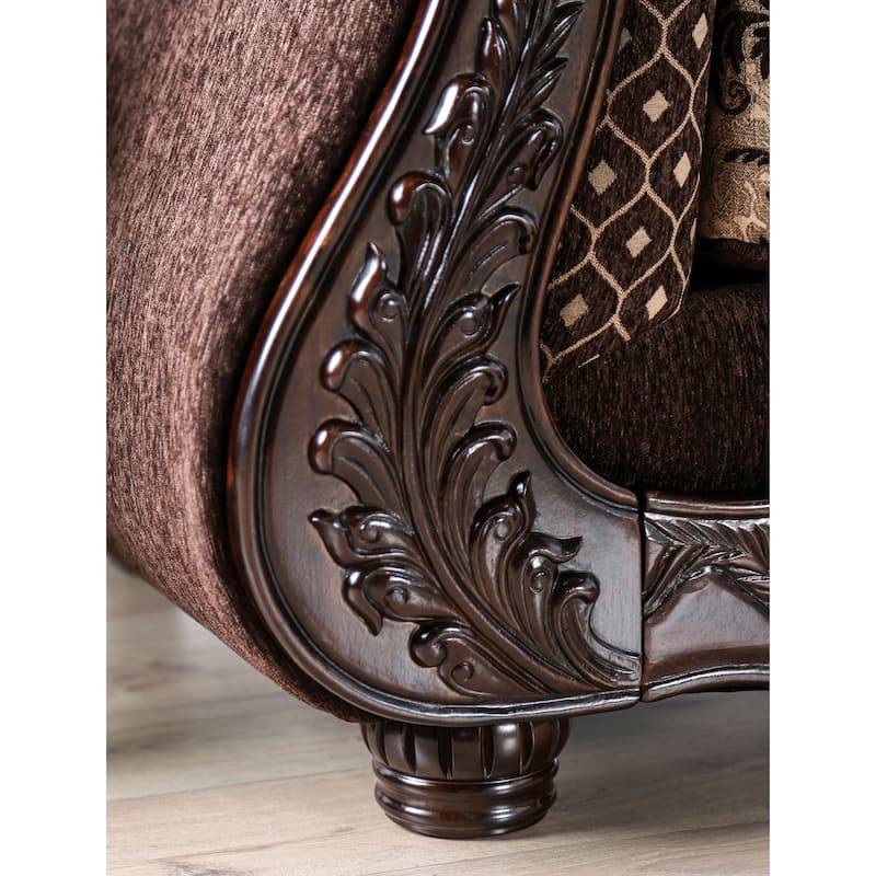 Lupa Traditional Chenille Tufted 2-Piece Sofa Set by Furniture of America