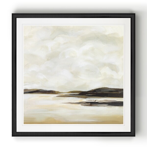 Cloudy Coast II -Black Framed Print