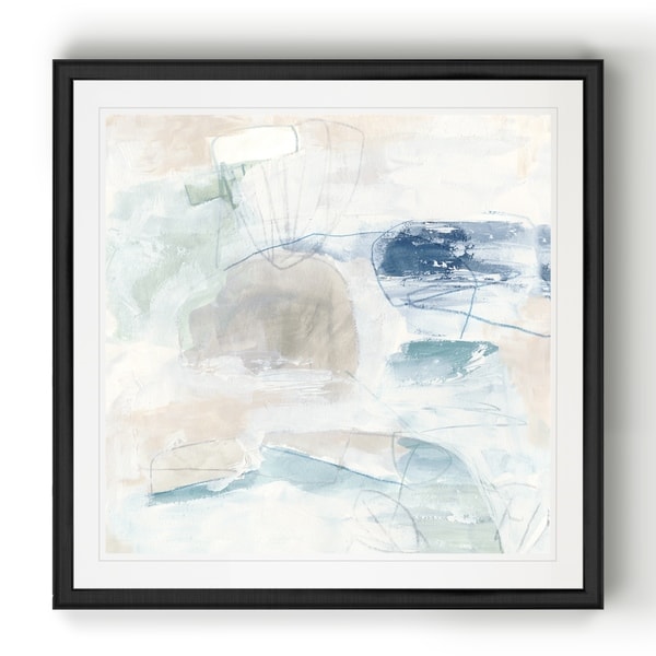 Pebble Coast III -Black Framed Print