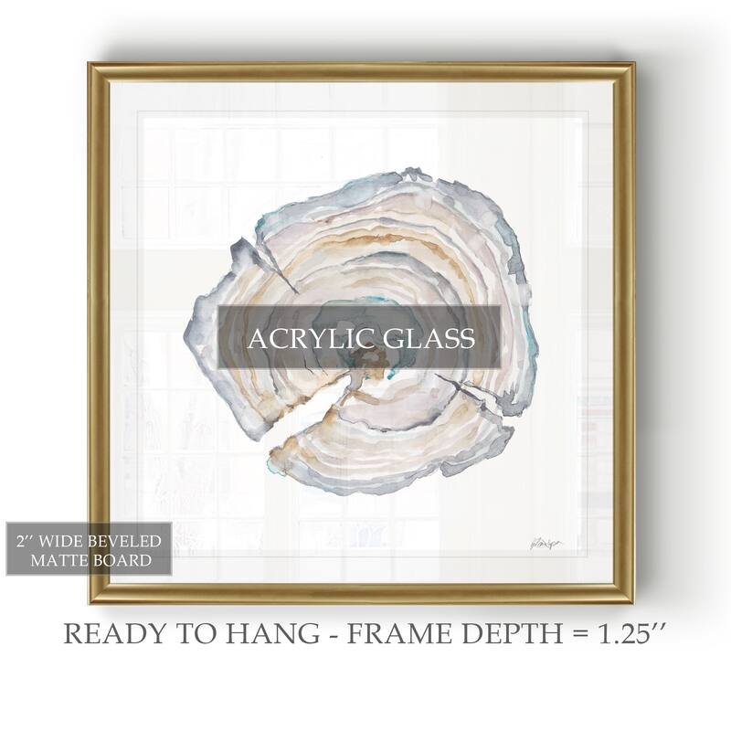 Watercolor Tree Ring I -Black Framed Print