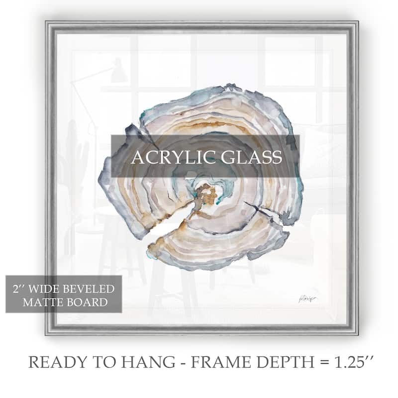 Watercolor Tree Ring I -Black Framed Print