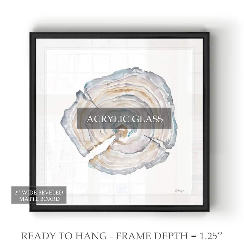 Watercolor Tree Ring I -Black Framed Print