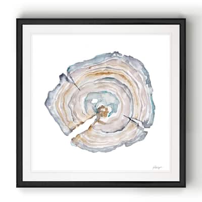 Watercolor Tree Ring I -Black Framed Print