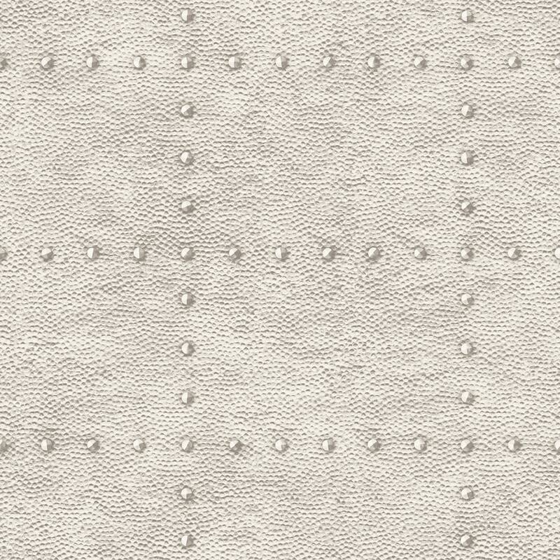 Wilson Brown Hammered Metal Wallpaper - Ivory