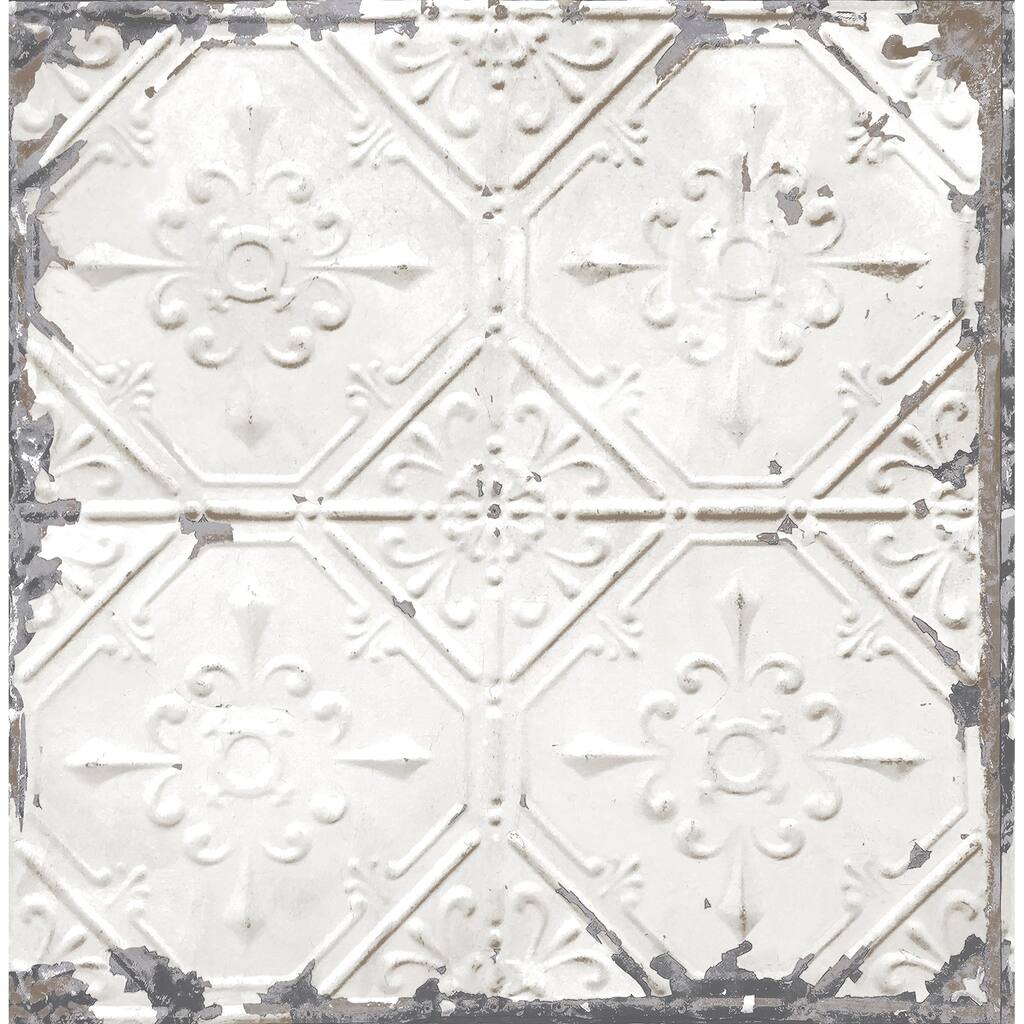 Macmillan White Tin Ceiling Wallpaper