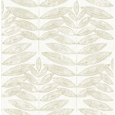 Botanical Buchanan Beige Leaf Wallpaper