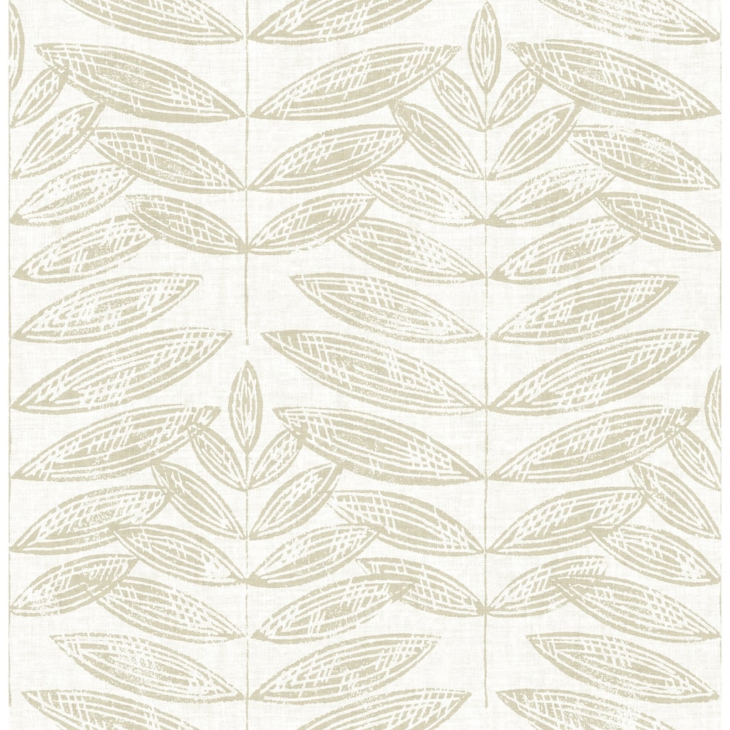 Botanical Buchanan Beige Leaf Wallpaper