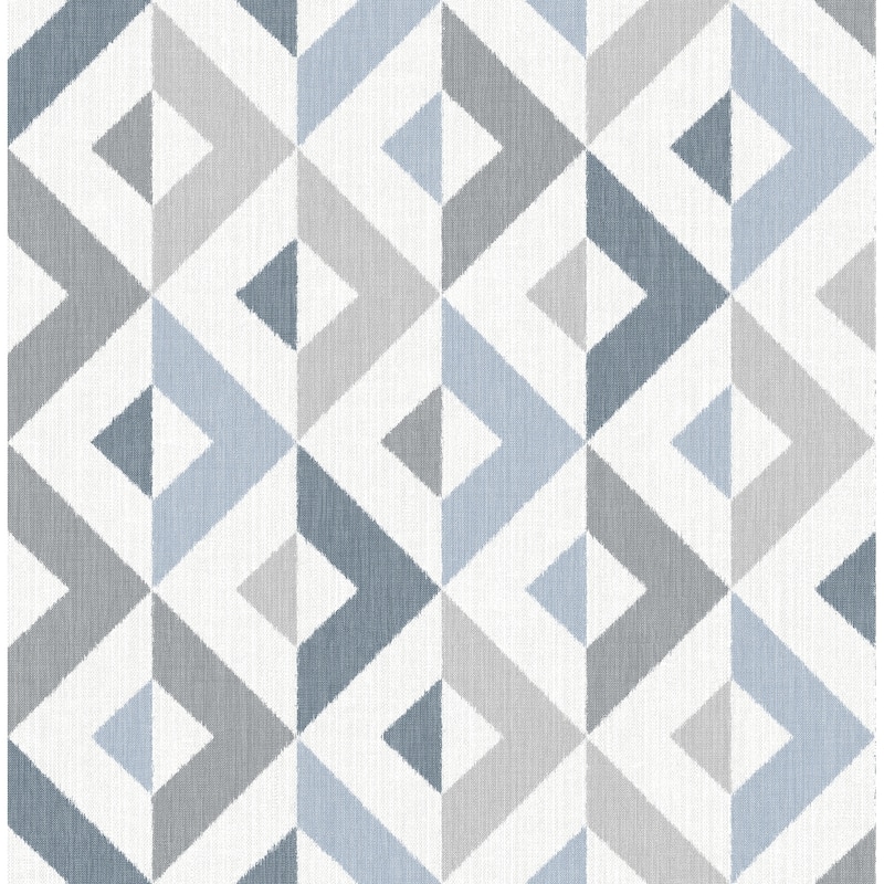 Petty Slate Geometric Faux Linen Wallpaper