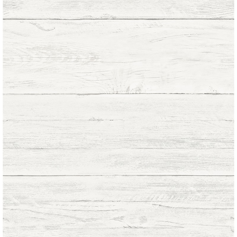 Fitzroy White Washed Boards Wallpaper - White