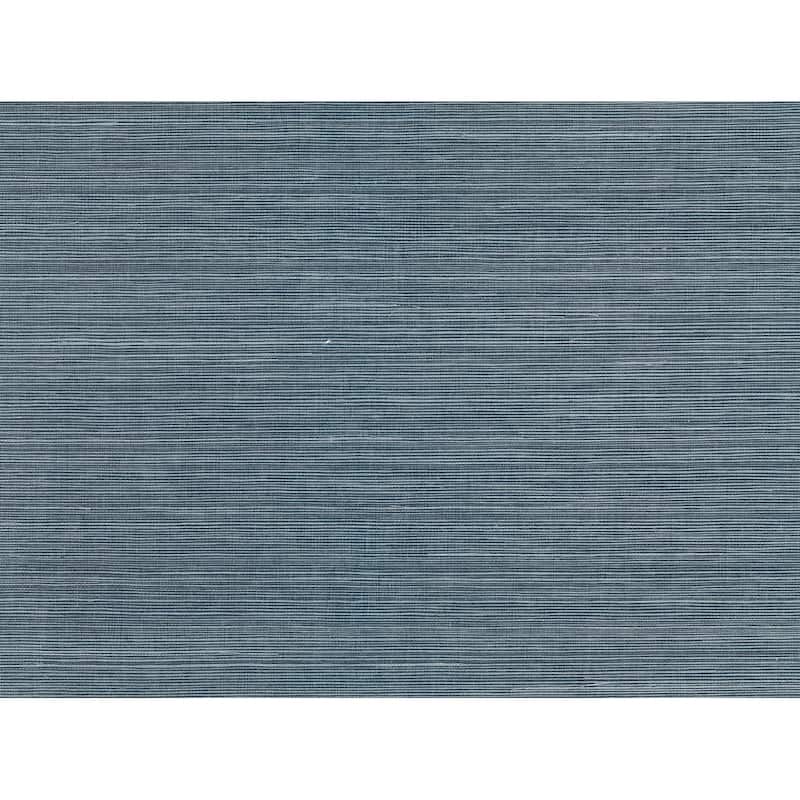 Texture Pattern Sydney Blue Grasscloth Wallpaper - Blue