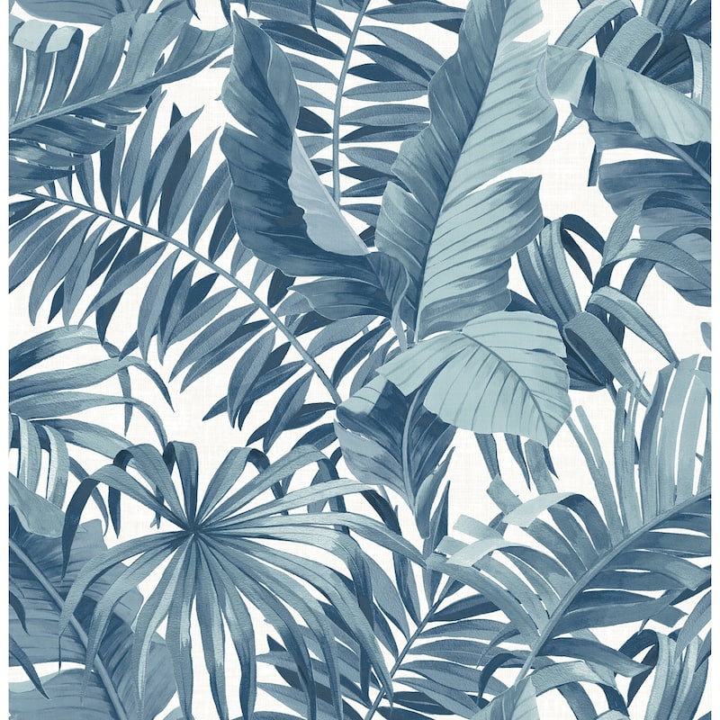 Grant Navy Palm Leaf Wallpaper - Navy