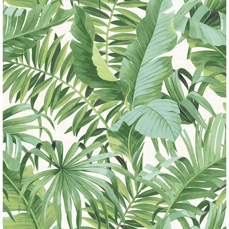 Grant Navy Palm Leaf Wallpaper - Green