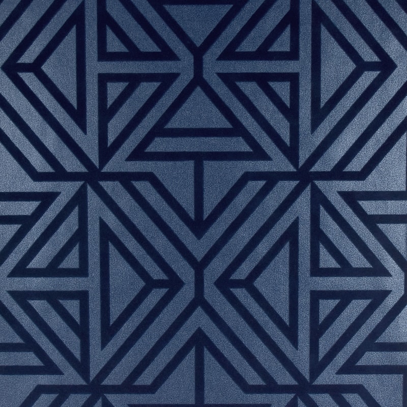 Walpole Black Geometric Wallpaper - Blue