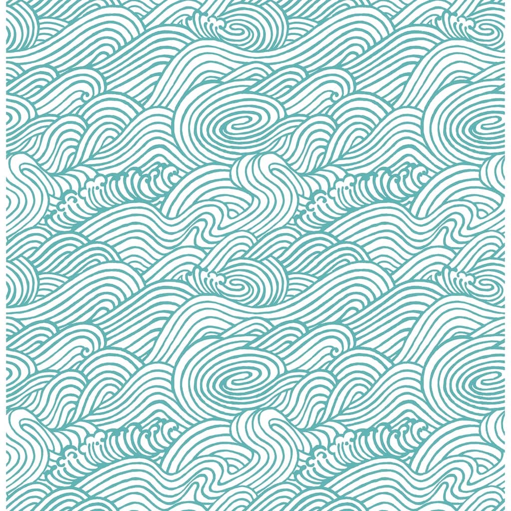 Gore Teal Wave Wallpaper- Unpasted