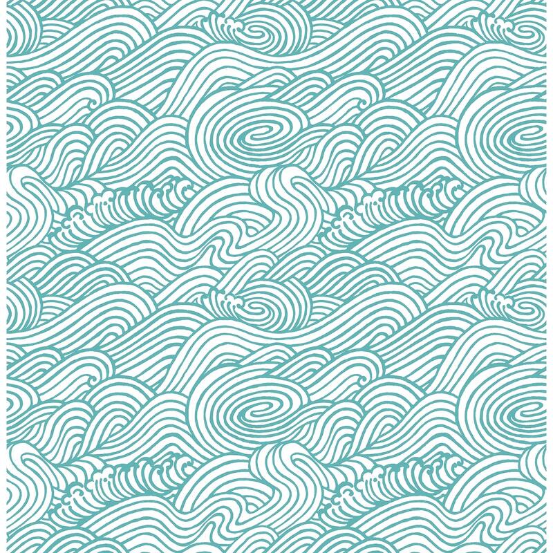Gore Teal Wave Wallpaper- Unpasted