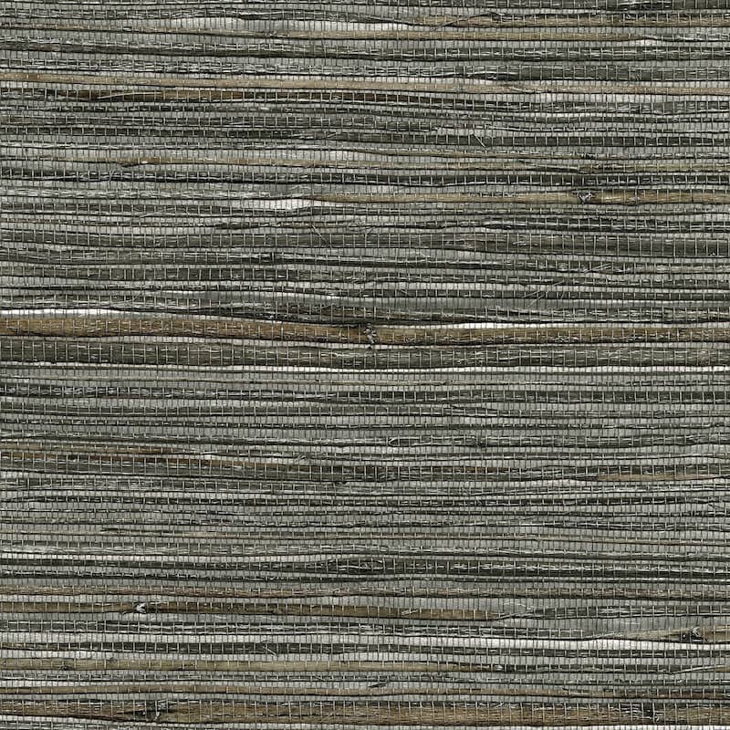 Texture Pattern Grafton Silver Grasscloth Wallpaper - Silver
