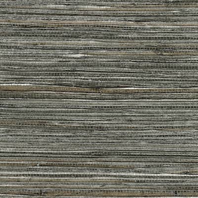 Texture Pattern Grafton Silver Grasscloth Wallpaper