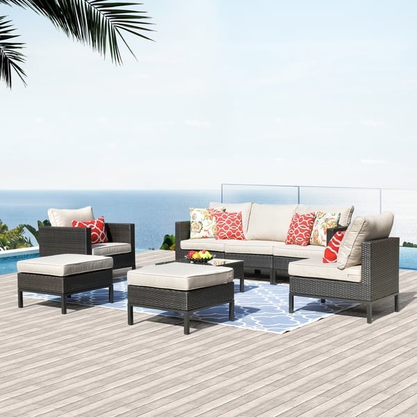 Shop Ovios 8 Pcs Rattan Patio Furniture Set Outdoor Garden