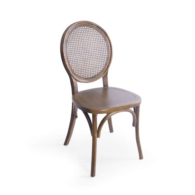 Chrystie Elm Wood and Rattan Dining Chair (Set of 2) by Christopher Knight Home