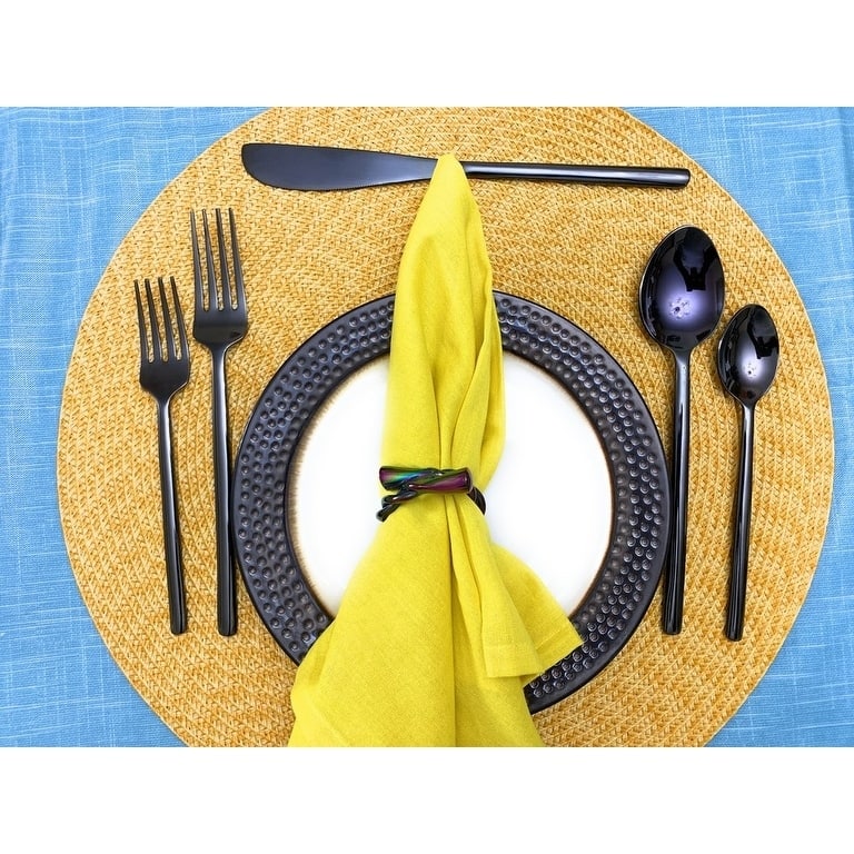 Stainless Steel Black Flatware set of 20 pieces (Glossy Finish)