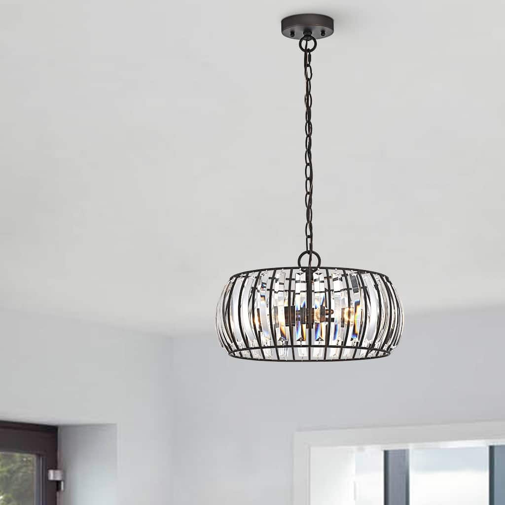 Silver Orchid Horbiger Oil Rubbed Bronze/Crystal Glass Hanging Pendant