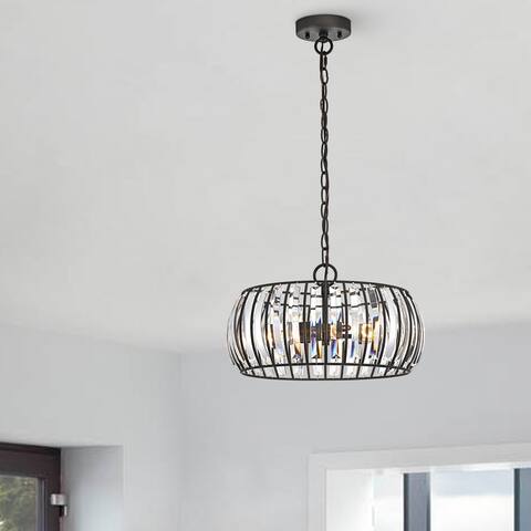 Silver Orchid Horbiger Oil Rubbed Bronze/Crystal Glass Hanging Pendant