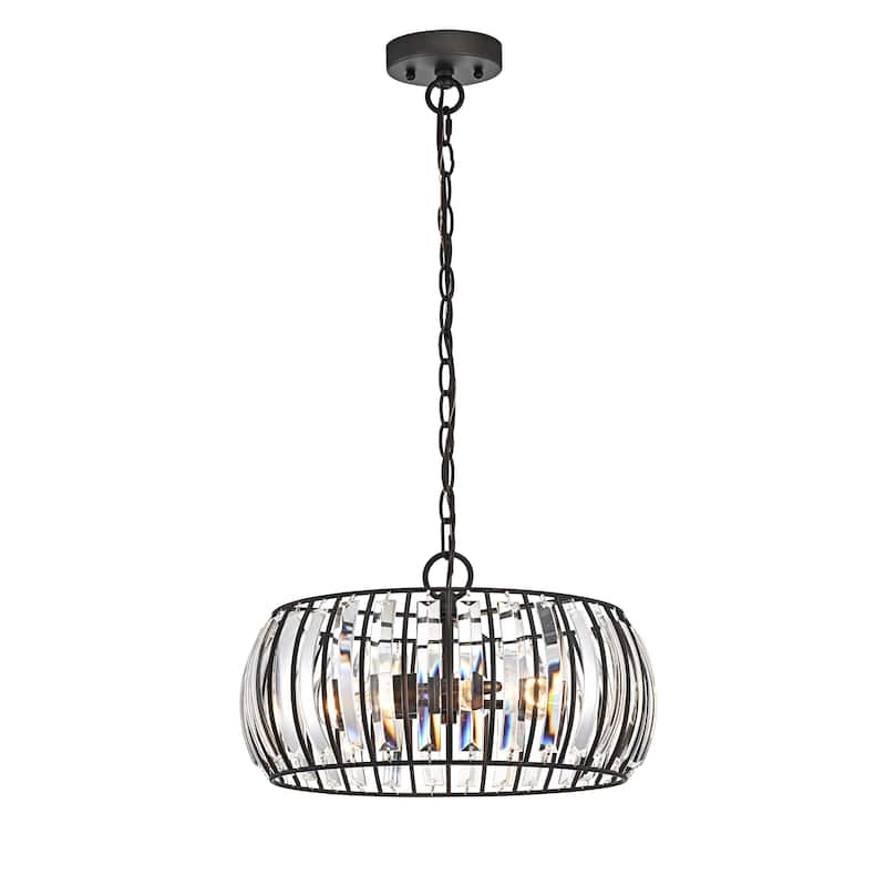 Silver Orchid Horbiger Oil Rubbed Bronze/Crystal Glass Hanging Pendant