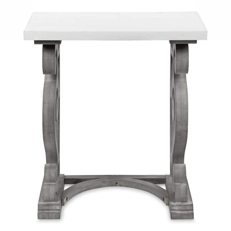 Kate and Laurel Wyldwood Carved Wood Side Table - 24x14x27.5