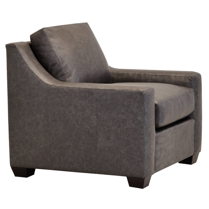 Made in USA Idris Distressed Grey Top Grain Leather Sofa and Two Chair Set