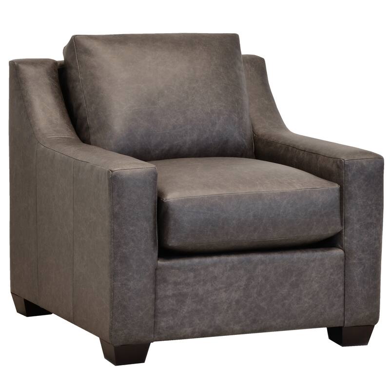 Made in USA Idris Distressed Grey Top Grain Leather Sofa and Two Chair Set