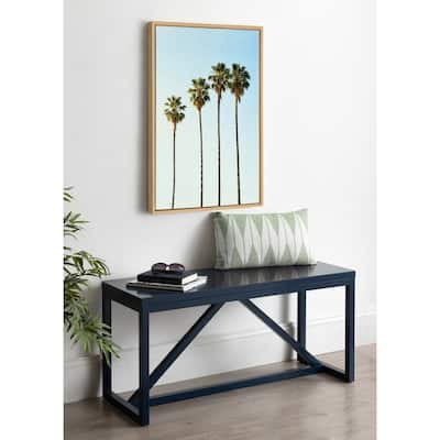 Kate and Laurel Sylvie Four Palm Trees Framed Canvas by Simon Te