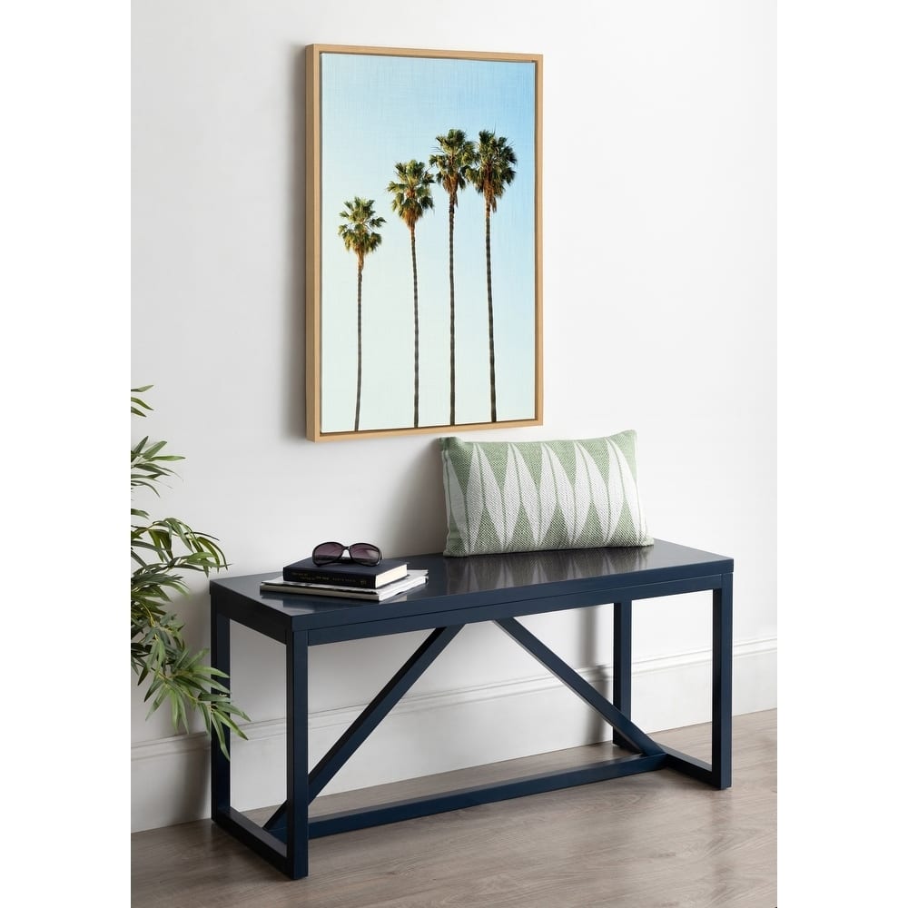 Kate and Laurel Sylvie Four Palm Trees Framed Canvas by Simon Te