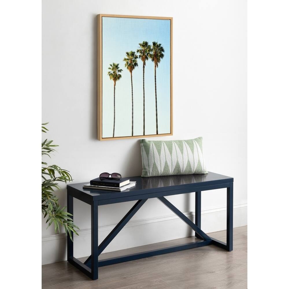 Kate and Laurel Sylvie Four Palm Trees Framed Canvas by Simon Te