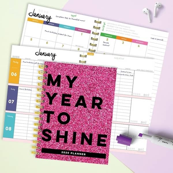 2020 Weekly//Monthly Spiral Planner Calendar Organizer Pink