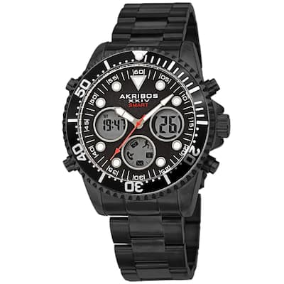 Akribos XXIV Men's Quartz Smart Function Multifunction Stainless Steel Bracelet Watch