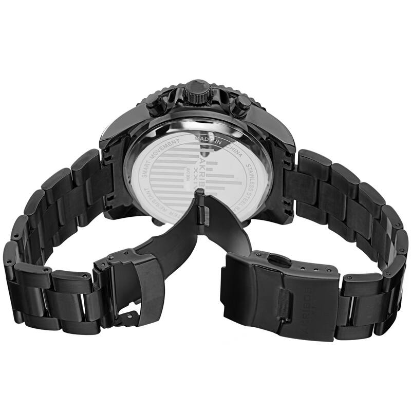 Akribos XXIV Men's Quartz Smart Function Multifunction Stainless Steel Bracelet Watch