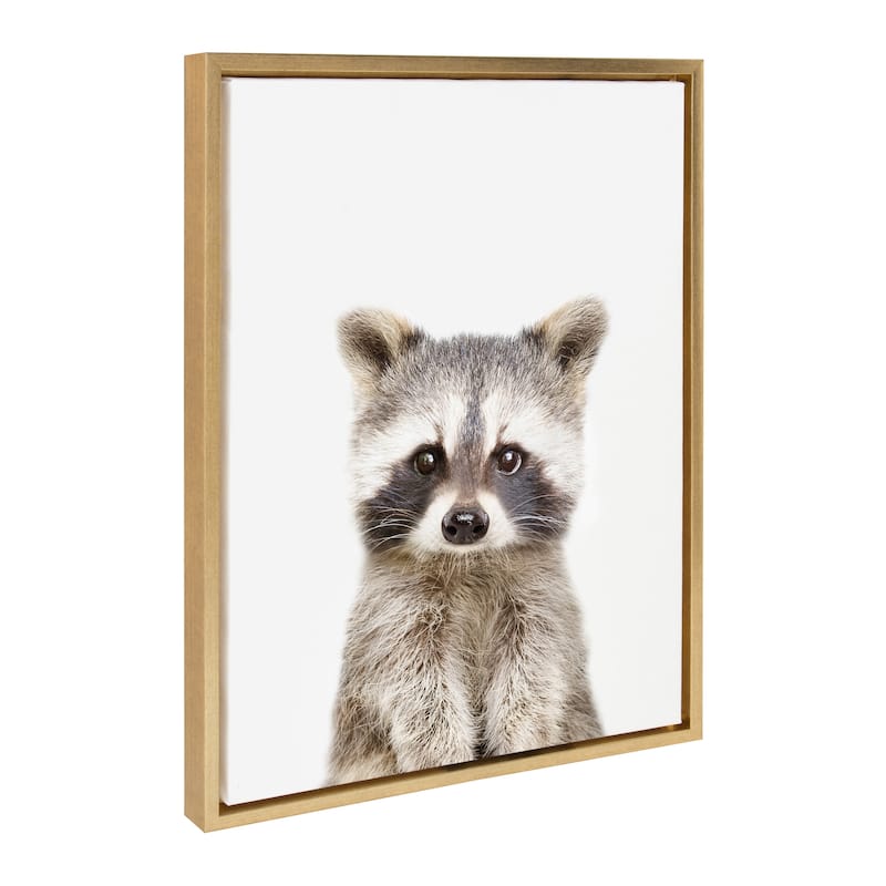 Kate and Laurel Sylvie Raccoon Framed Canvas By Amy Peterson