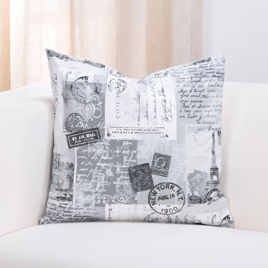 Porch & Den Steere Postage Pattern Cotton Throw Pillow