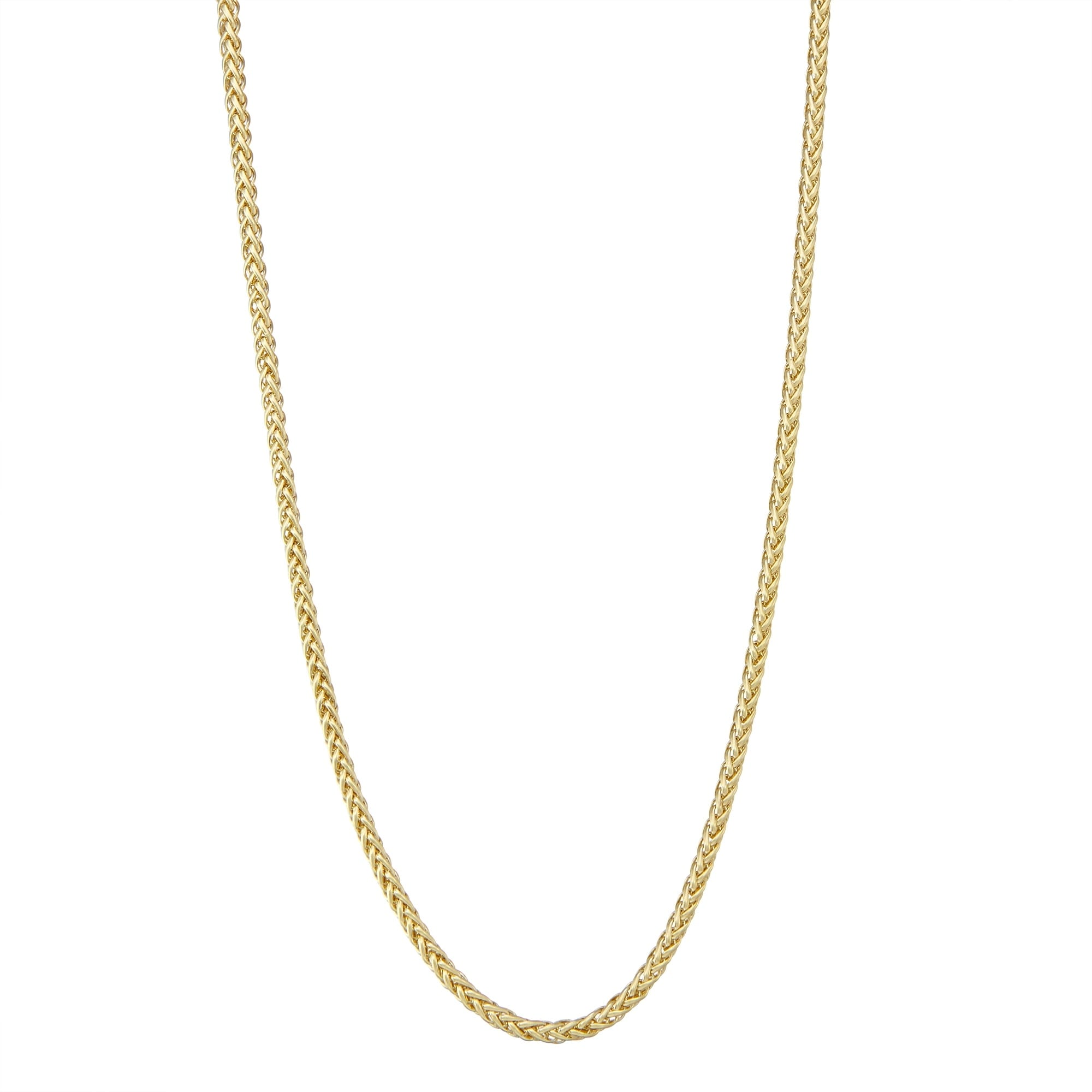 14k Gold Men S 3 2mm Wheat Chain Necklace By Gioelli Designs On Sale Overstock 29739307